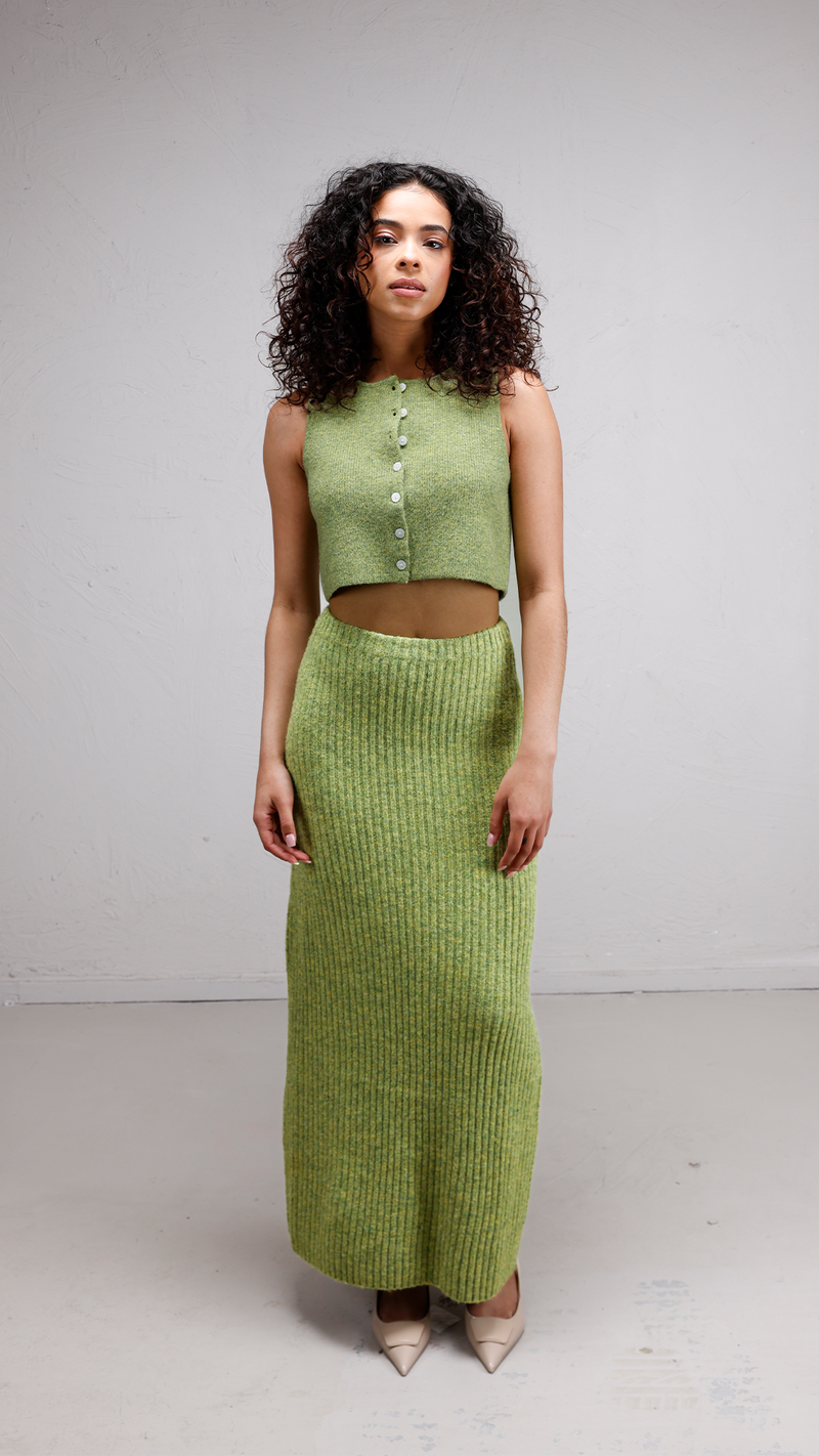 Amara Set 2 Piece Green (Top + Skirt)