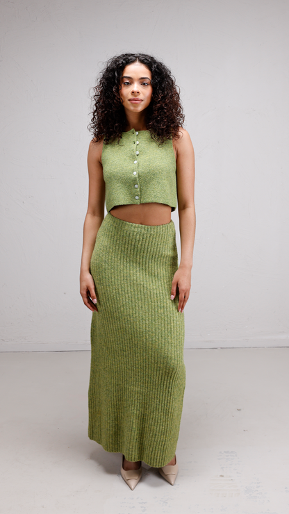 Amara Set 2 Piece Green (Top + Skirt)